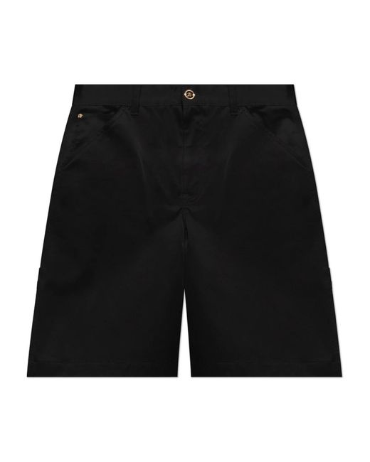 Versace Korte Broeken ,Zwart ,Katoen Gabardine Cargo Shorts in het Black voor heren
