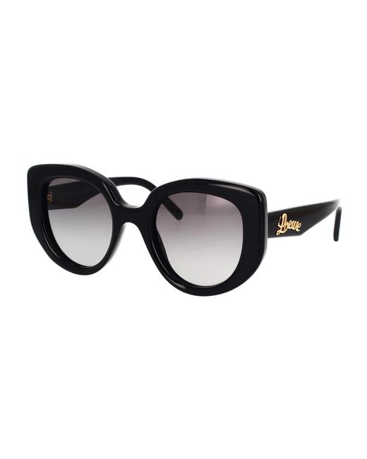 Gafas de sol glamurosas curvy Loewe de color Black