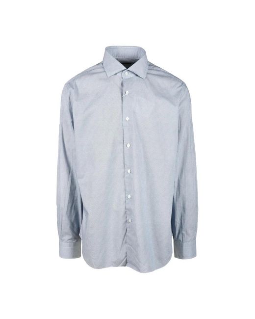 Camicia in cotone di Barba Napoli in Blue da Uomo