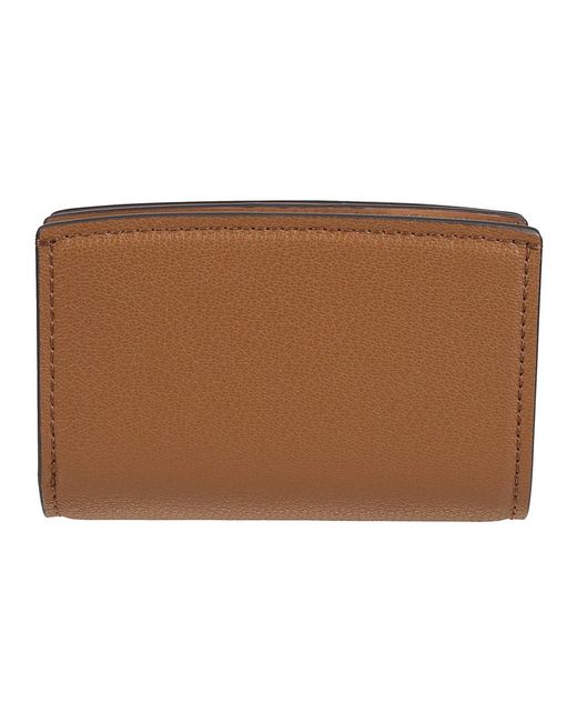 Michael Kors Accessoires ,Bruin ,Leer Bryant Medium Pebbled Leather Wallet in het Brown