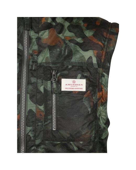 Amundsen Jassen ,Veelkleurig ,Katoen Harvester Reverso Waxed Vest in het Green voor heren