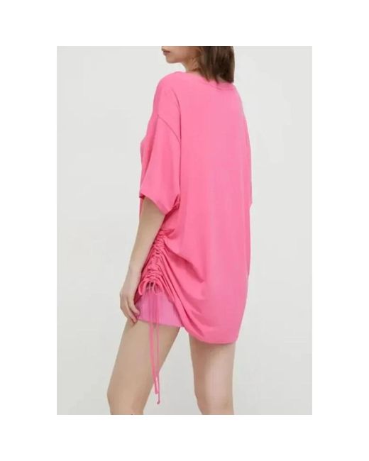 Guess Tops ,Roze ,Spandex Drawstring T-Shirt in het Pink