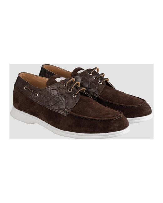 Kiton Brown Boat Shoes for men