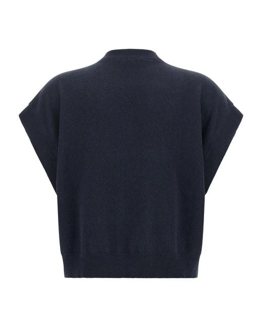 Brunello Cucinelli Blue Round-Neck Knitwear