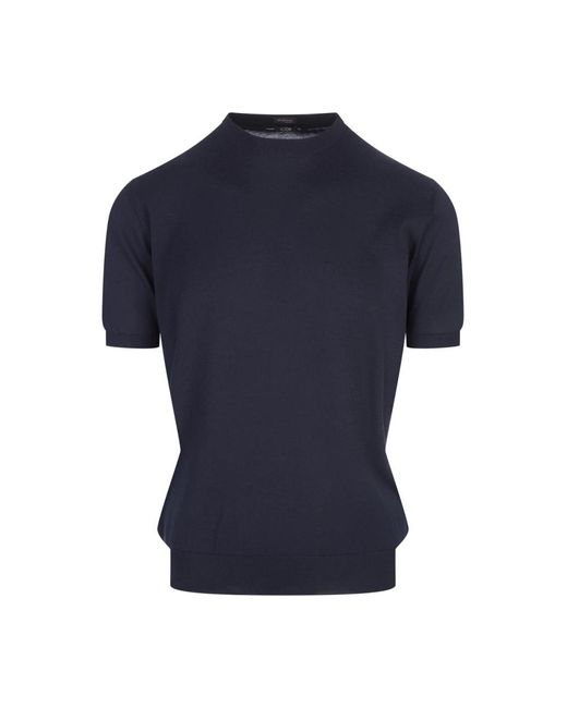 Kiton Blue Round-Neck Knitwear for men