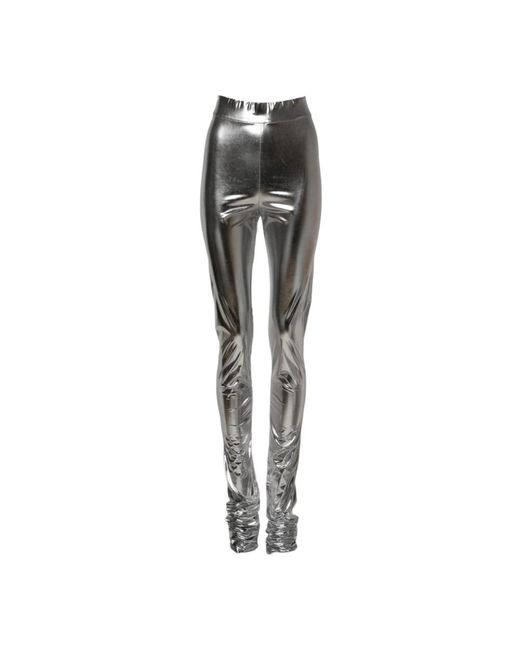 Dolce & Gabbana Metallic Slim Fit High Waist Leggings in het Gray