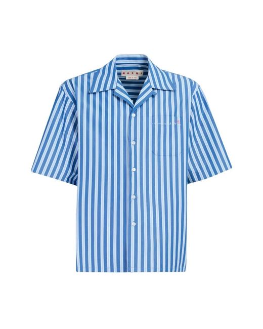 Marni Blue Short Sleeve Shirts for men