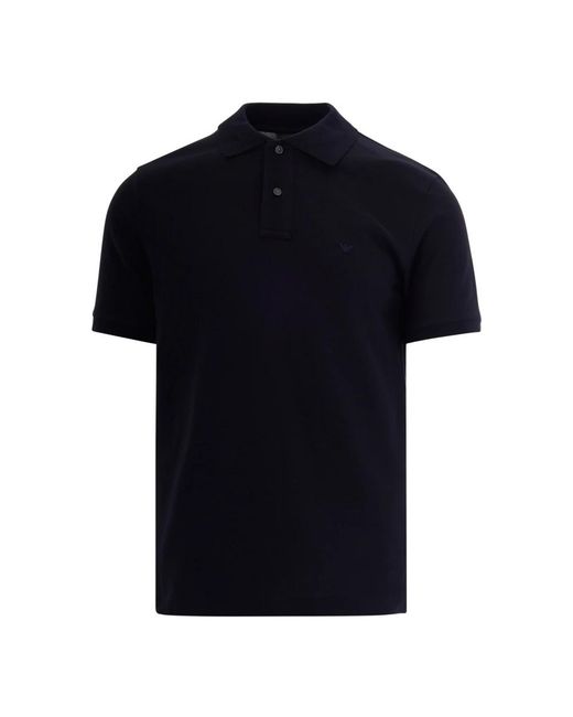 Emporio Armani Black Polo Shirts for men