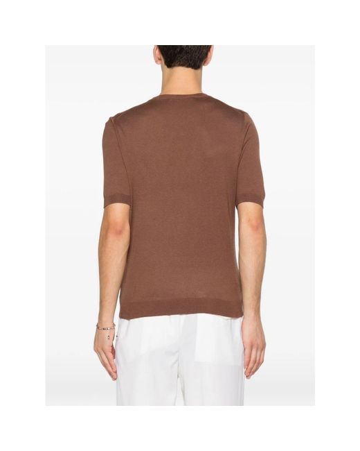 Tagliatore Brown Round-Neck Knitwear for men