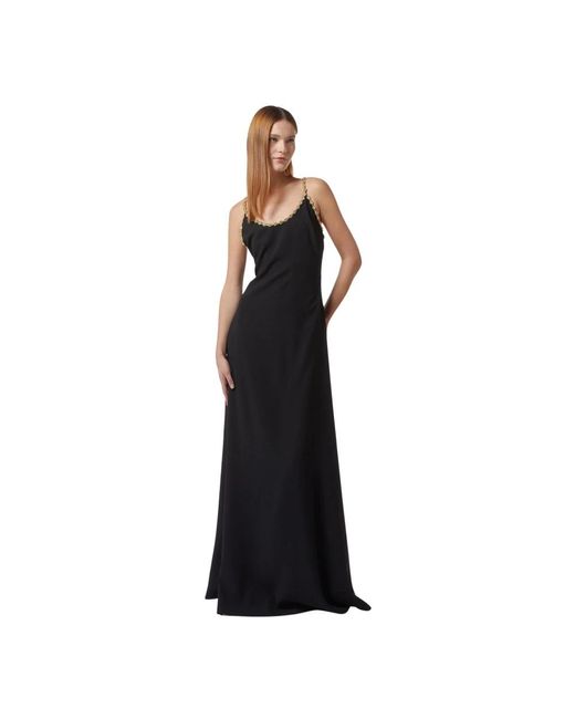 Silvian Heach Black Langes Kleid Mit Juwelen-Trägern