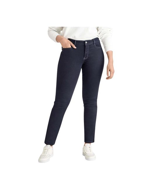 M·a·c Jeans ,Zwart ,Donkere Rinsewash Straight-Leg Jeans Dream 5401/90 0355L in het Blue