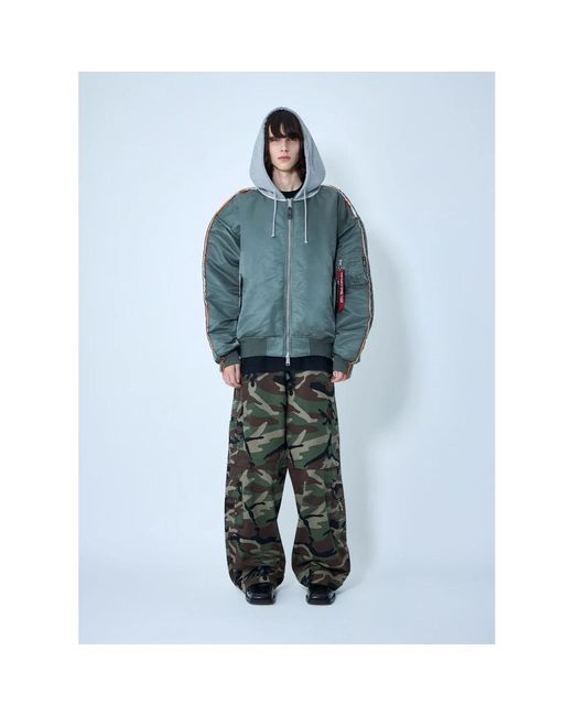 Vetements Blue Bomber Jackets for men