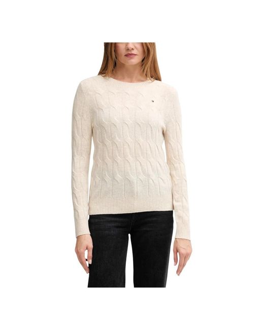 Tommy Hilfiger White Round-Neck Knitwear