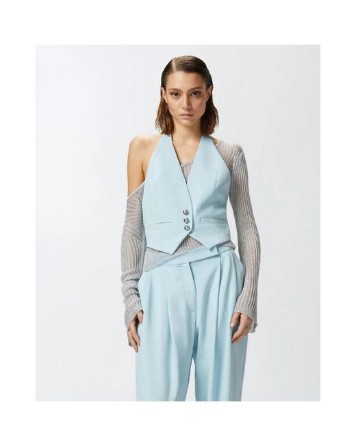 Pinko Jassen ,Blauw ,Blauwe Op Maat Gemaakte Cady Vest in het Blue