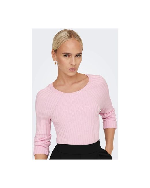 ONLY Pink Crop langarm pullover
