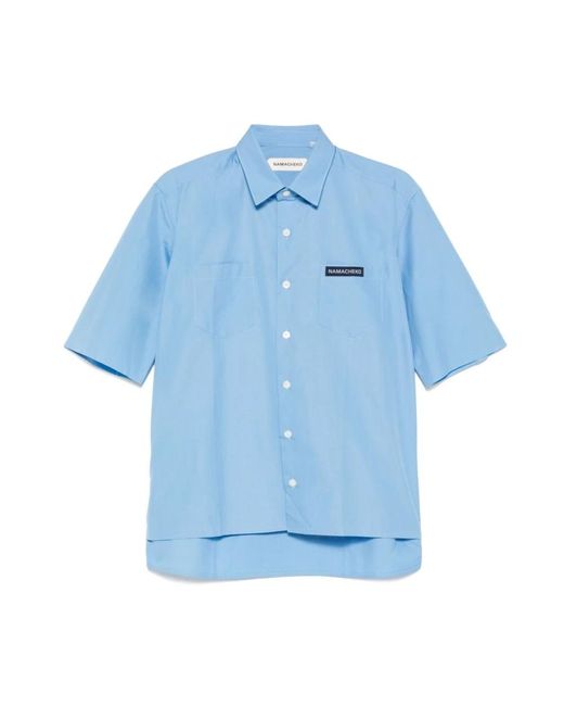 NAMACHEKO Short Sleeve Shirts in het Blue voor heren