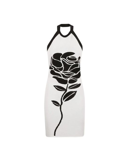Balmain Intarsia Mini-Jurk Met Halternek in het White