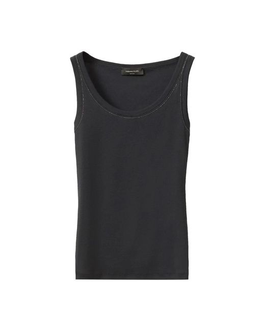 Fabiana Filippi Black Sleeveless Tops