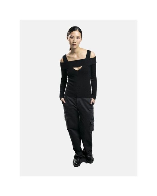 Long Sleeve Tops Sandro Ferrone de color Black