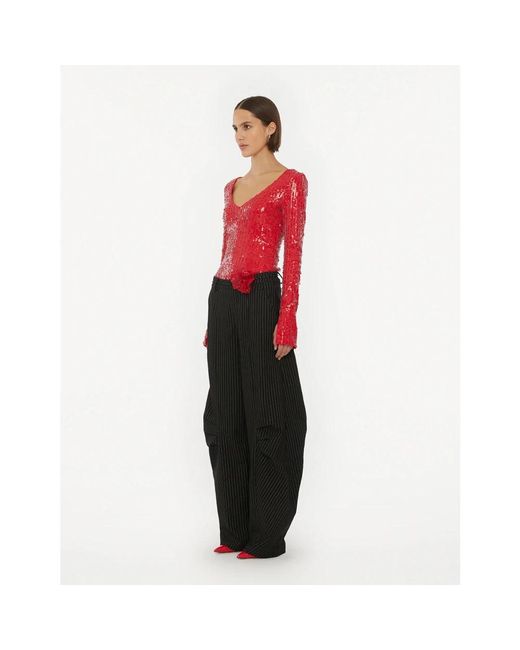 ROTATE BIRGER CHRISTENSEN Black Wide Trousers