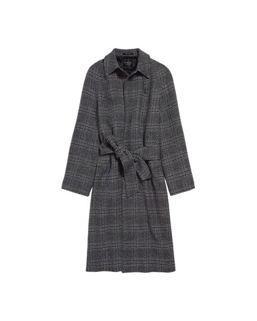 Balenciaga Gray Belted Coats