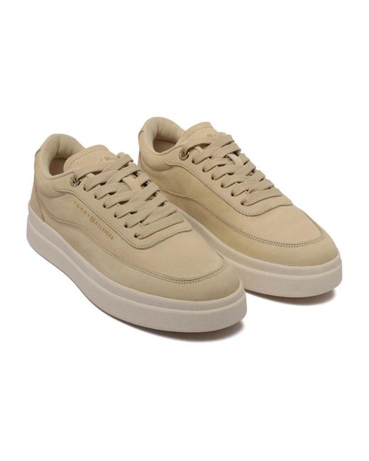 Tommy Hilfiger Gray Nubuk Leder Schnürsneaker