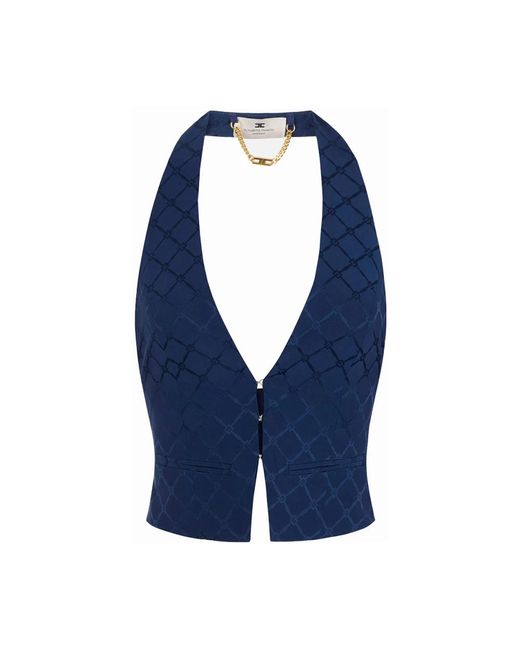 Elisabetta Franchi Blue Waistcoats