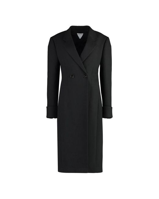 Double-Breasted Coats Bottega Veneta en coloris Black