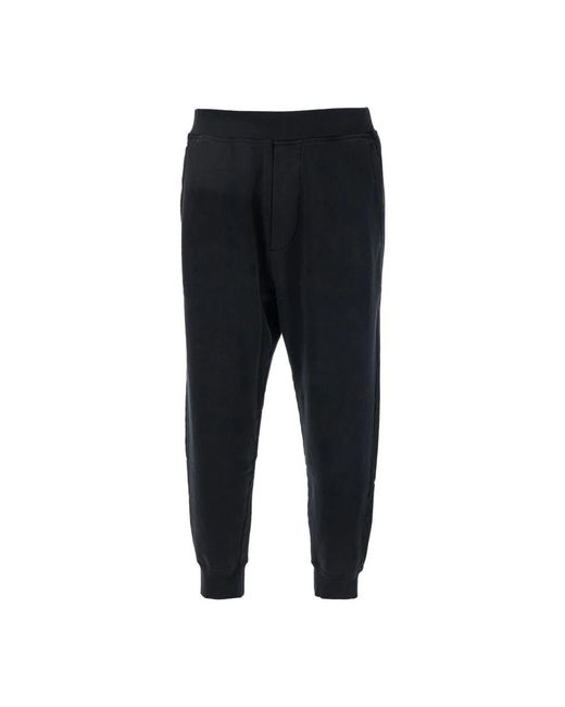 DSquared² Schwarze baumwollhose mit elastischem bund in Black für Herren