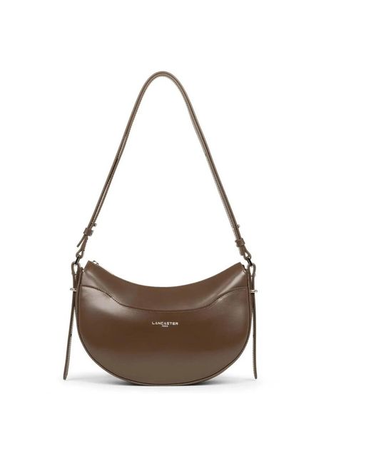 Lancaster Brown Suave Ace Reißverschluss Halbmond Tasche