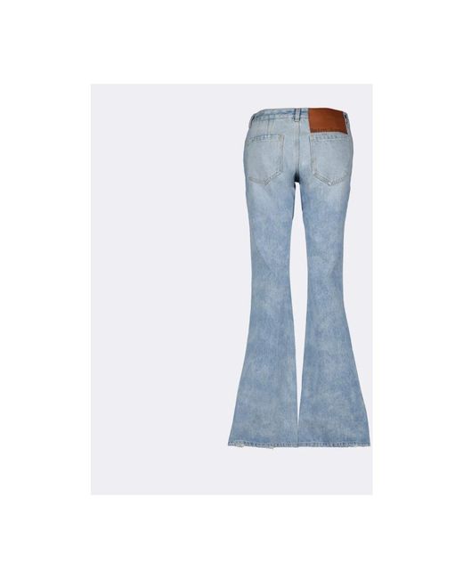 Palm Angels Blue Bootcut-jeans mit verwaschenem design