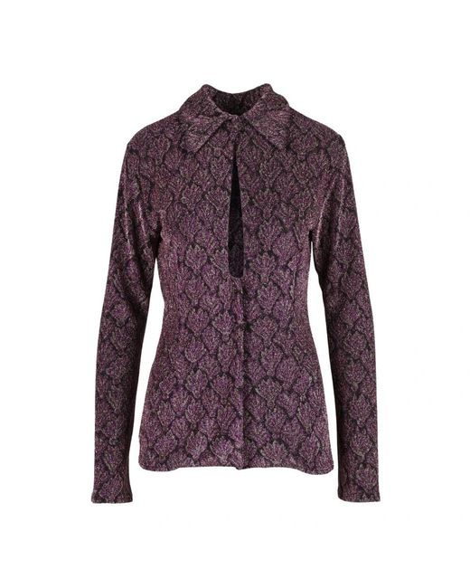 Nineminutes Overhemden ,Paars ,Metallic Fiber Shirt in het Purple