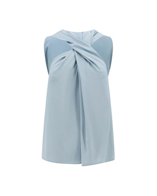 Erika Cavallini Semi Couture Blue Sleeveless Tops