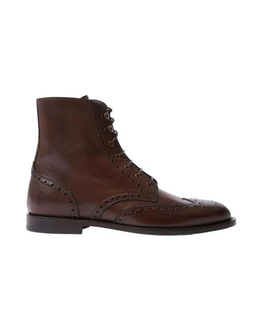 Scarosso Brown Lace-Up Boots