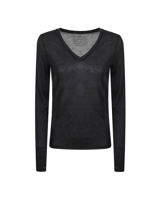 Majestic Filatures Black Long Sleeve Tops
