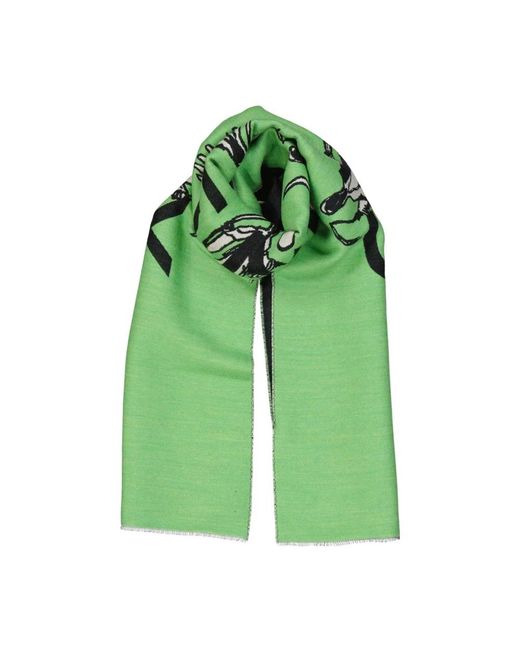 Givenchy Accessoires ,Groen ,Wol Logo Wool Scarf in het Green