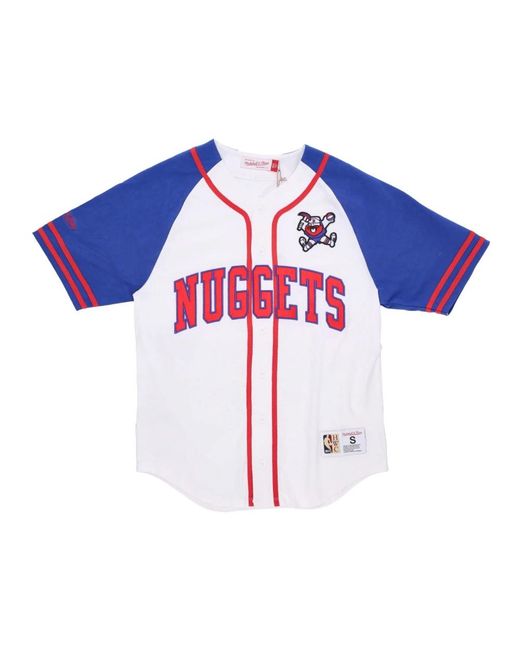 Mitchell & Ness Tops ,Veelkleurig ,Katoen Denver Nuggets Nba Shirt Jersey in het Blue voor heren