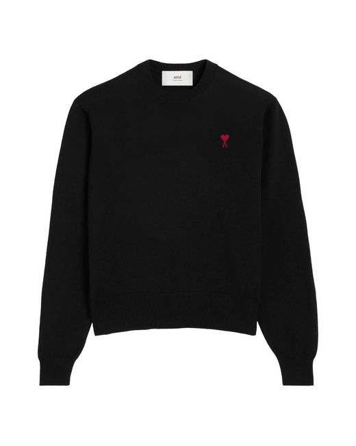AMI Round-Neck Knitwear in het Black voor heren