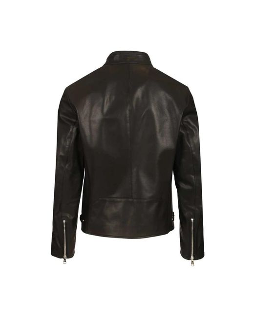 Tagliatore Black Leather Jackets for men