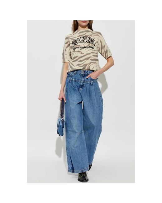 Ganni Natural T-Shirts