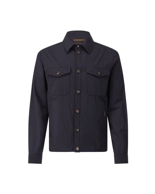 Moorer Klassisches overshirt mit funktionalen details in Blue für Herren
