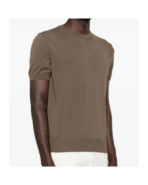 Canali Brown Round-Neck Knitwear for men