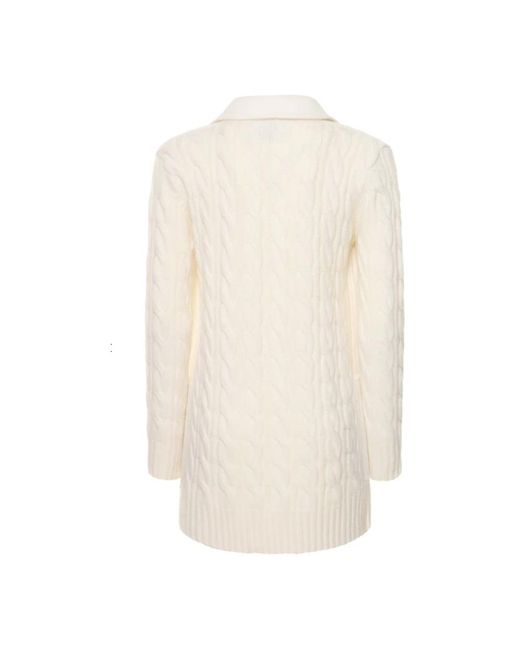 Max Mara Jassen ,Wit ,Wol Double-Breasted Wollen En Kasjmier Jas in het White
