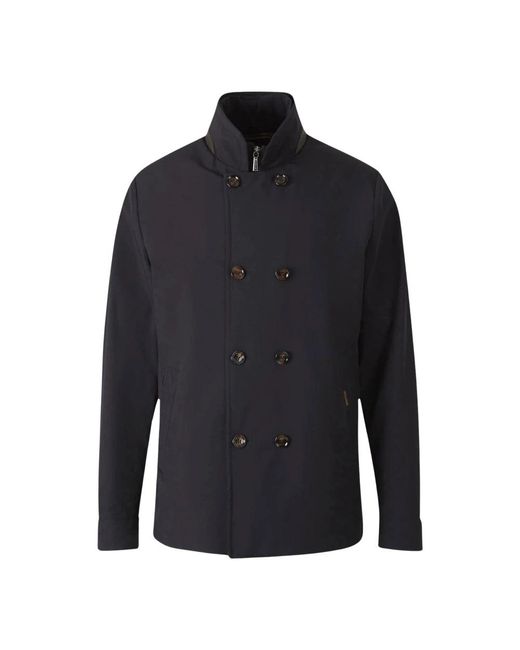 Moorer Blue Double-Breasted Coats for men