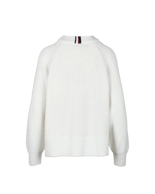 Tommy Hilfiger White Round-Neck Knitwear
