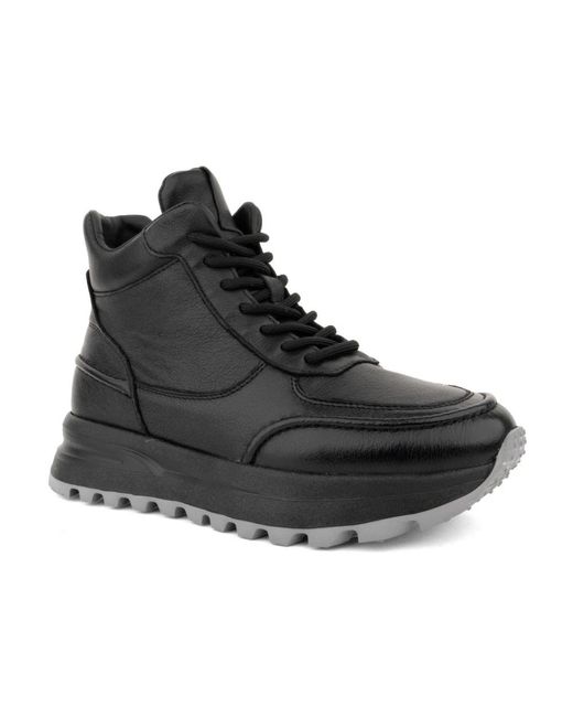 Linda Baumann Black Lace-Up Boots