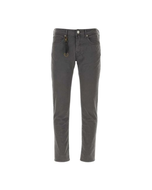 Incotex Gray Straight Trousers for men