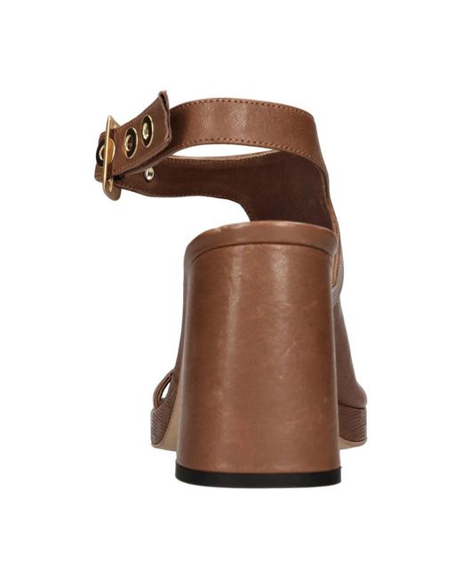 Hundred 100 Brown High Heel Sandals
