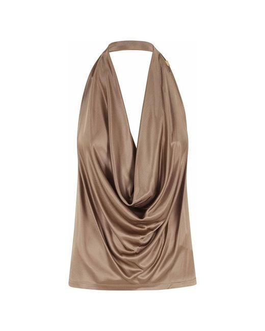 Elisabetta Franchi Brown Sleeveless Tops