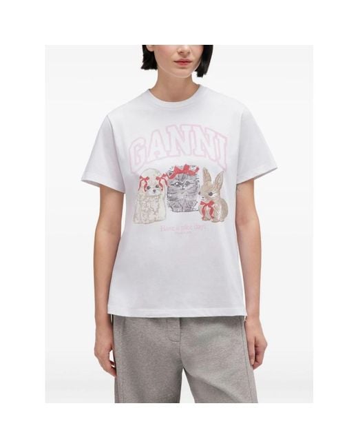 Ganni T-Shirts in het White